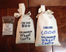 Small Wheat cent Rolls and Mini Bags